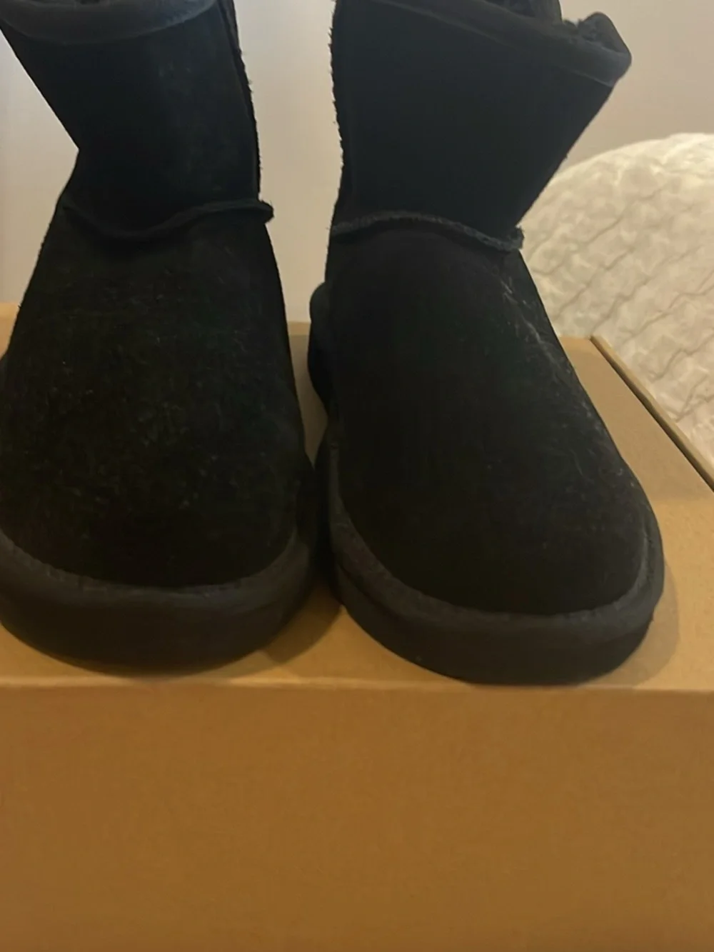 UGG Kids Black Mini Suede Boots
